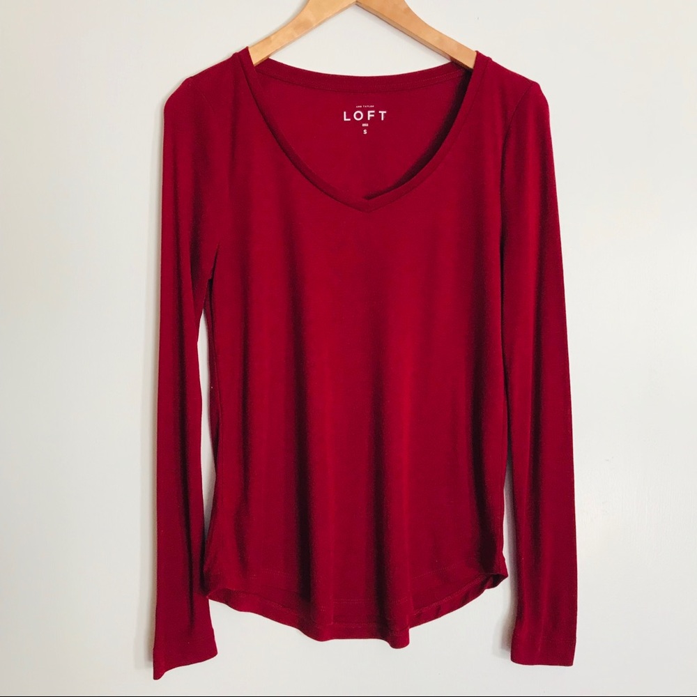 Loft | Long sleeve tee v neck